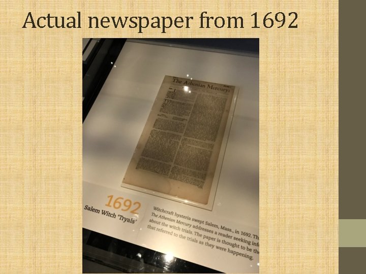 Actual newspaper from 1692 