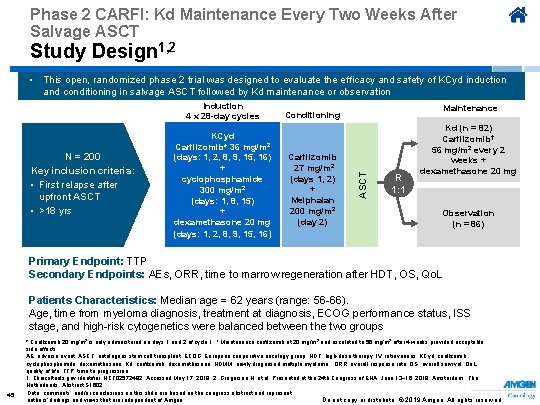 Phase 2 CARFI: Kd Maintenance Every Two Weeks After Salvage ASCT Study Design 1,