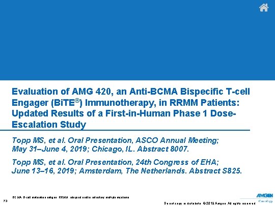 Evaluation of AMG 420, an Anti-BCMA Bispecific T-cell Engager (Bi. TE®) Immunotherapy, in RRMM