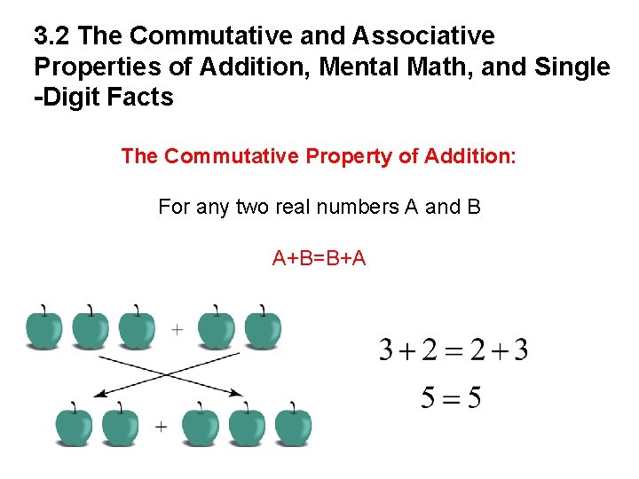 3. 2 The Commutative and Associative Properties of Addition, Mental Math, and Single -Digit