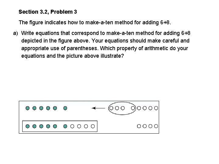 Section 3. 2, Problem 3 The figure indicates how to make-a-ten method for adding