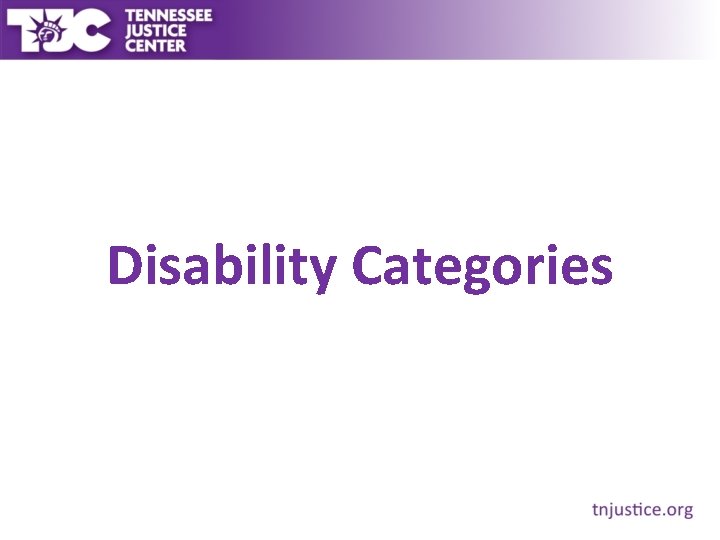 Disability Categories 