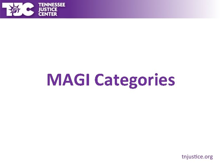 MAGI Categories 