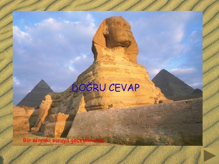 DOĞRU CEVAP Bir sonraki soruya geçebilirsiniz 