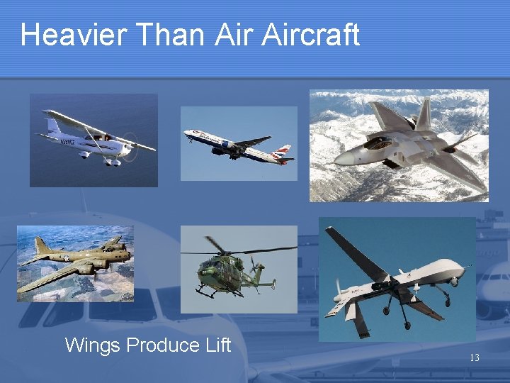 Heavier Than Aircraft Wings Produce Lift 13 Heavier Than Aircraft Wings Produce Lift 13