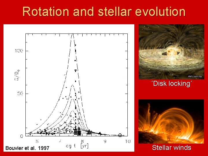 Rotation and stellar evolution ´Disk locking´ Bouvier et al. 1997 Stellar winds 