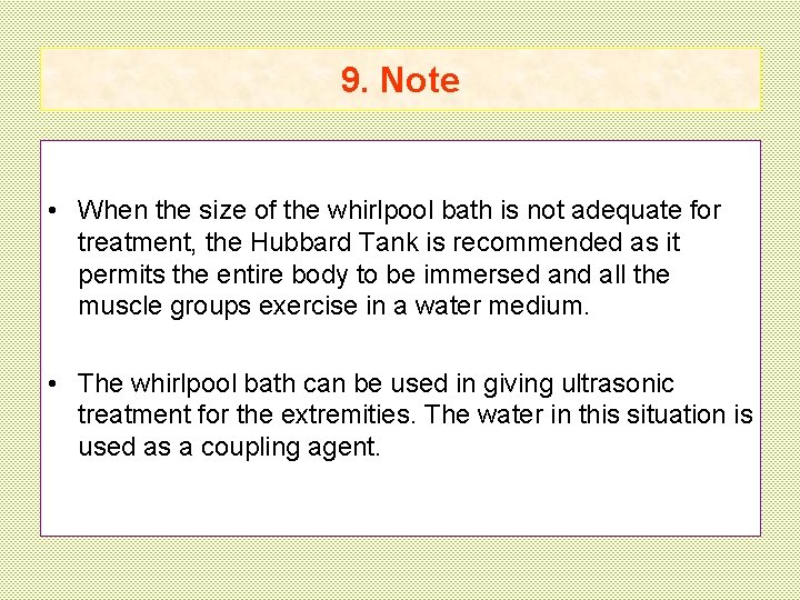 9. Note • When the size of the whirlpool bath is not adequate for 9. Note • When the size of the whirlpool bath is not adequate for