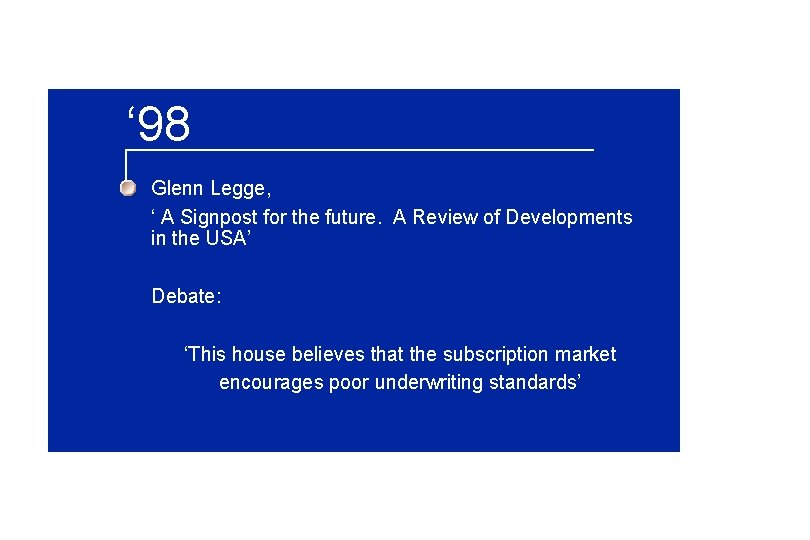 ‘ 98 Glenn Legge, ‘ A Signpost for the future. A Review of Developments