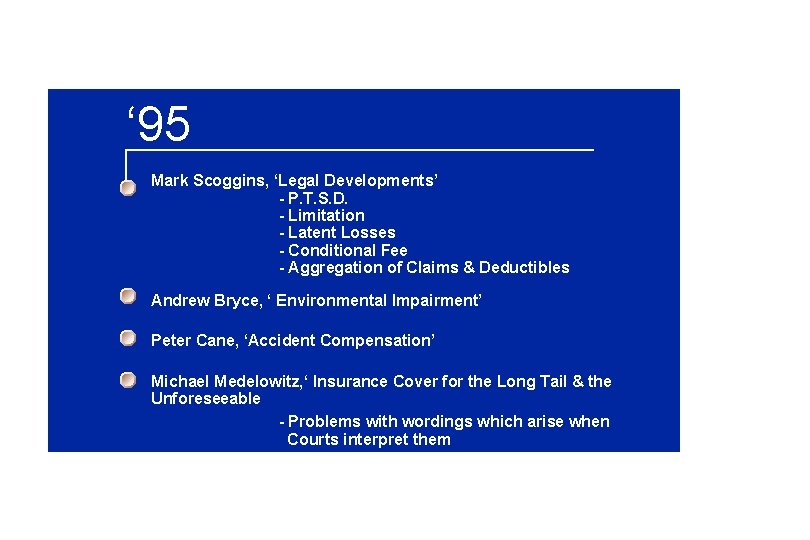 ‘ 95 Mark Scoggins, ‘Legal Developments’ - P. T. S. D. - Limitation -