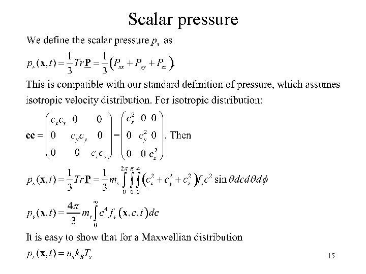 Scalar pressure 15 