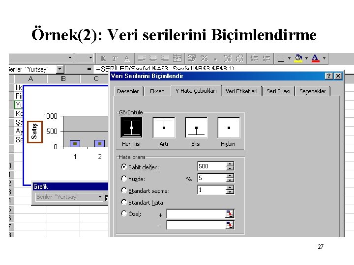 Örnek(2): Veri serilerini Biçimlendirme 27 Örnek(2): Veri serilerini Biçimlendirme 27
