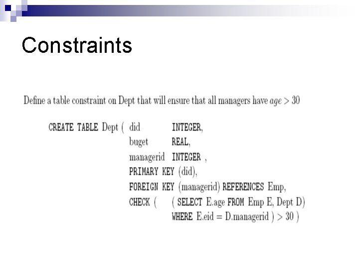 Constraints 