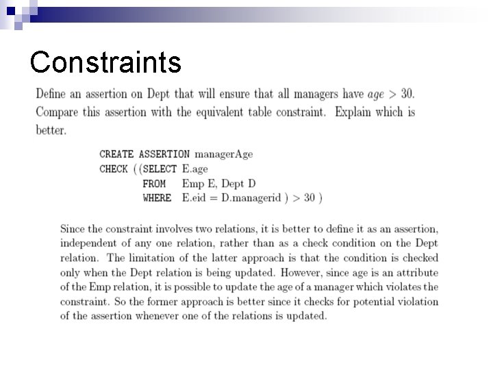 Constraints 