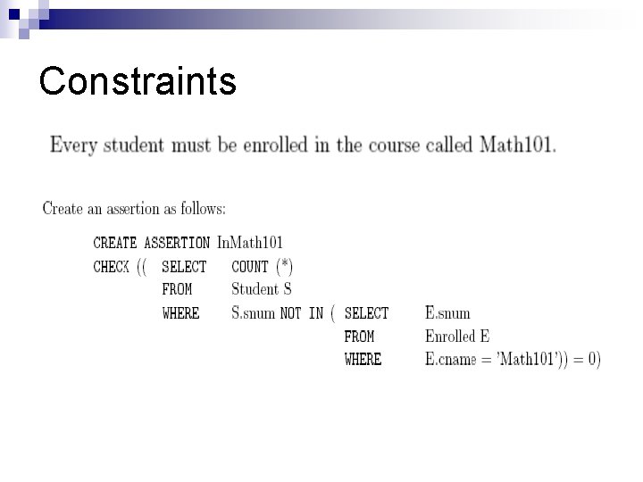 Constraints 