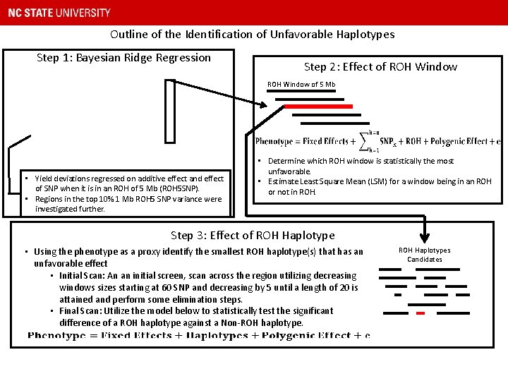Outline of the Identification of Unfavorable Haplotypes Step 1: Bayesian Ridge Regression Step 2: