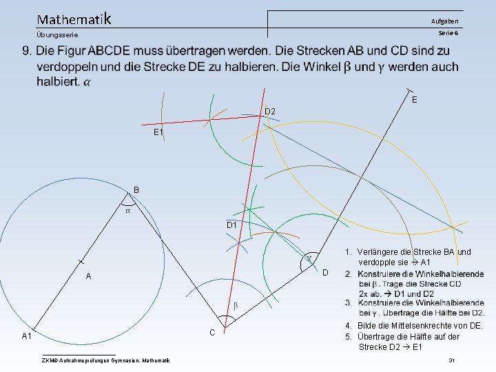 Mathematik Aufgaben Serie 6 Übungsserie E D 2 E 1 B D 1 1.