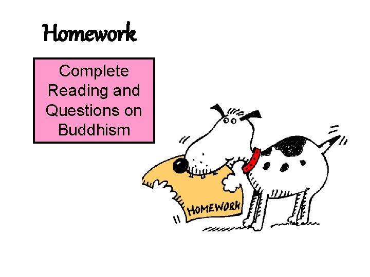 Homework Complete Reading and Questions on Buddhism 