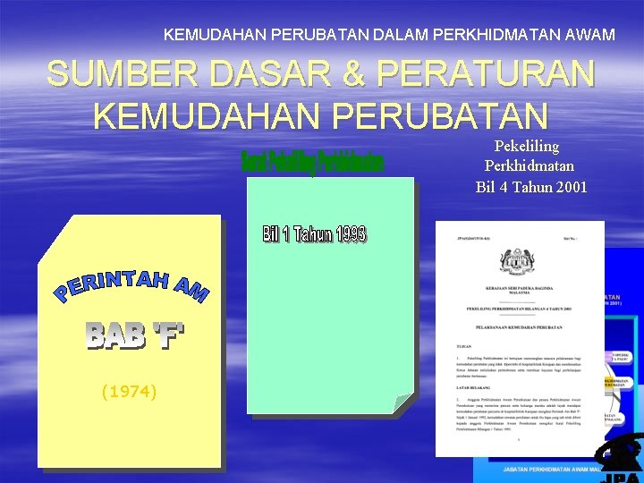 KEMUDAHAN PERUBATAN DALAM PERKHIDMATAN AWAM SUMBER DASAR & PERATURAN KEMUDAHAN PERUBATAN Pekeliling Perkhidmatan Bil