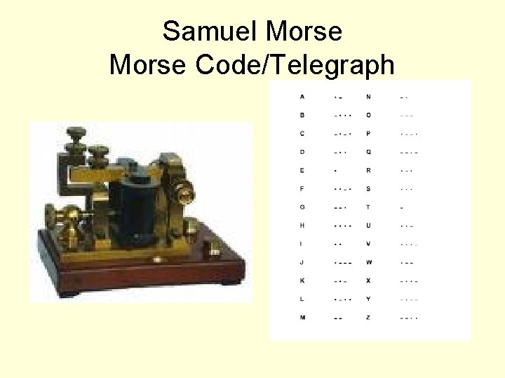 Samuel Morse Code/Telegraph 