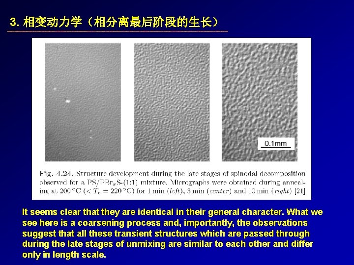 3. 相变动力学（相分离最后阶段的生长） It seems clear that they are identical in their general character. What