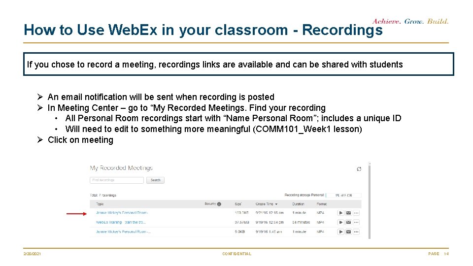 How to Use Web. Ex in your classroom - Recordings Test If you chose