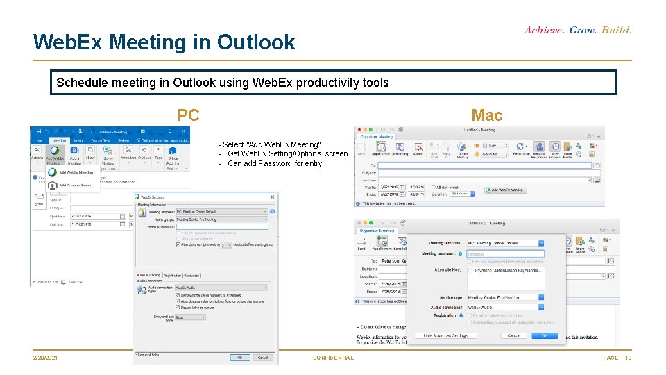 Web. Ex Meeting in Outlook Schedule meeting in Outlook using Web. Ex productivity tools