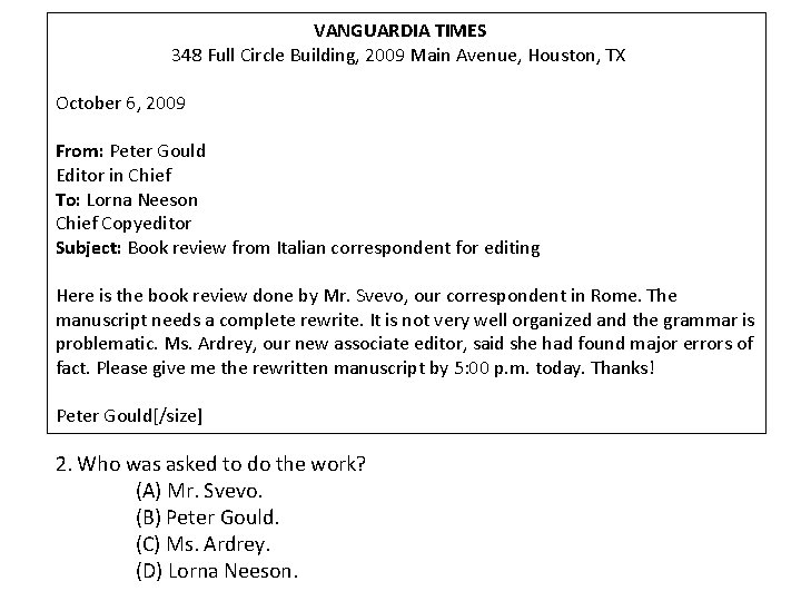 VANGUARDIA TIMES 348 Full Circle Building, 2009 Main Avenue, Houston, TX October 6, 2009