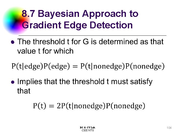 8. 7 Bayesian Approach to Gradient Edge Detection l DC & CV Lab. CSIE