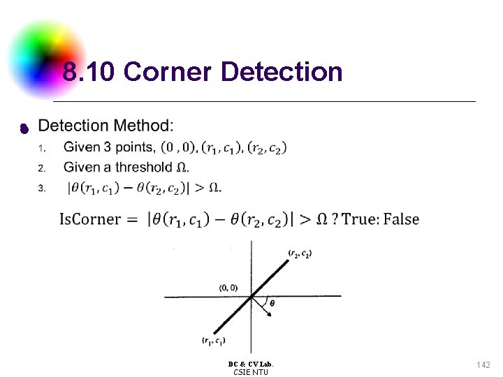 8. 10 Corner Detection l DC & CV Lab. CSIE NTU 142 