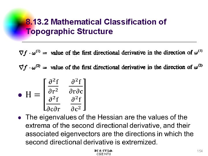 8. 13. 2 Mathematical Classification of Topographic Structure l DC & CV Lab. CSIE