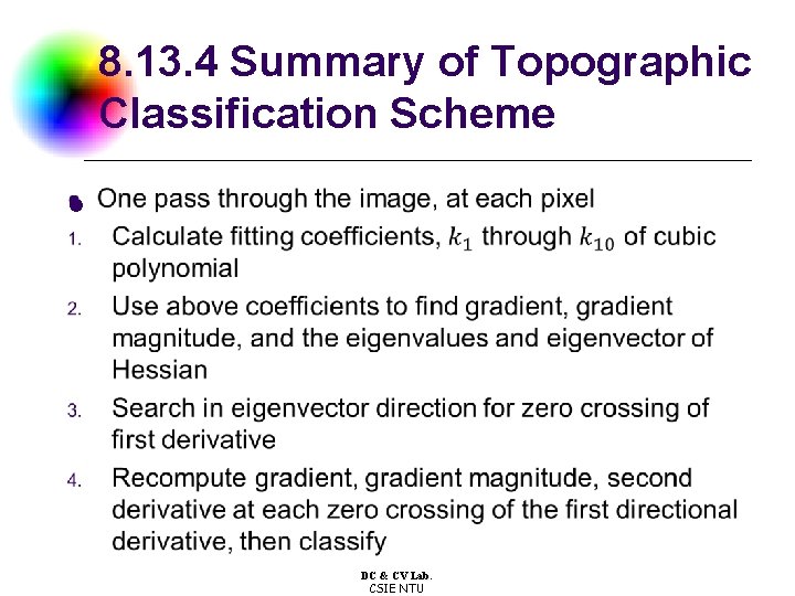 8. 13. 4 Summary of Topographic Classification Scheme l DC & CV Lab. CSIE
