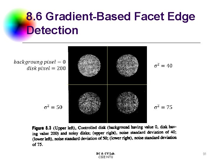 8. 6 Gradient-Based Facet Edge Detection DC & CV Lab. CSIE NTU 91 