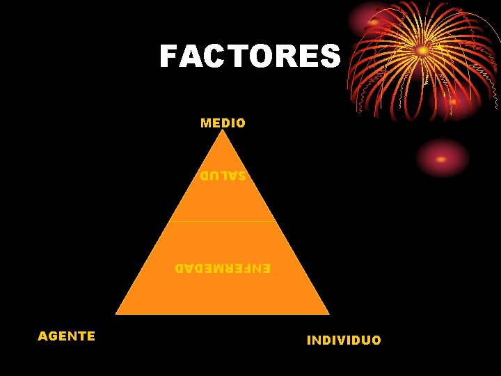 FACTORES MEDIO SALUD ENFERMEDAD AGENTE INDIVIDUO 