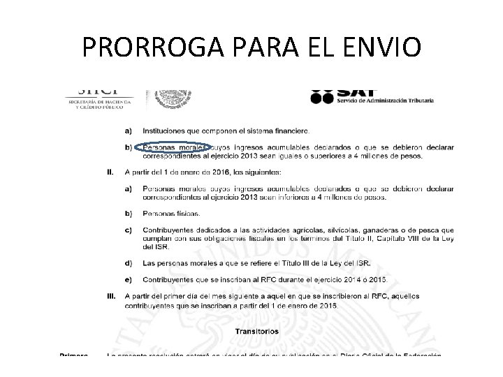 PRORROGA PARA EL ENVIO 