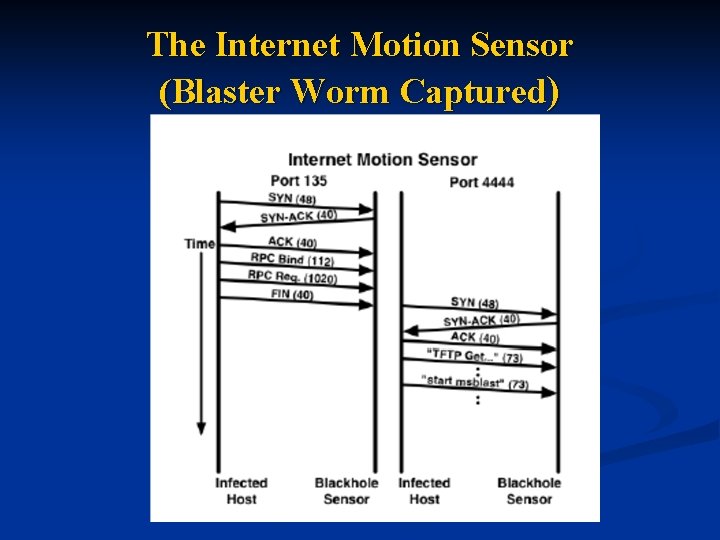 The Internet Motion Sensor (Blaster Worm Captured) 