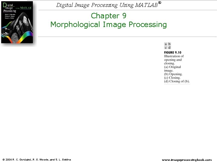 Digital Image Processing Using MATLAB ® Chapter 9 Morphological Image Processing © 2004 R. Digital Image Processing Using MATLAB ® Chapter 9 Morphological Image Processing © 2004 R.