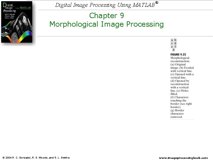 Digital Image Processing Using MATLAB ® Chapter 9 Morphological Image Processing © 2004 R. Digital Image Processing Using MATLAB ® Chapter 9 Morphological Image Processing © 2004 R.
