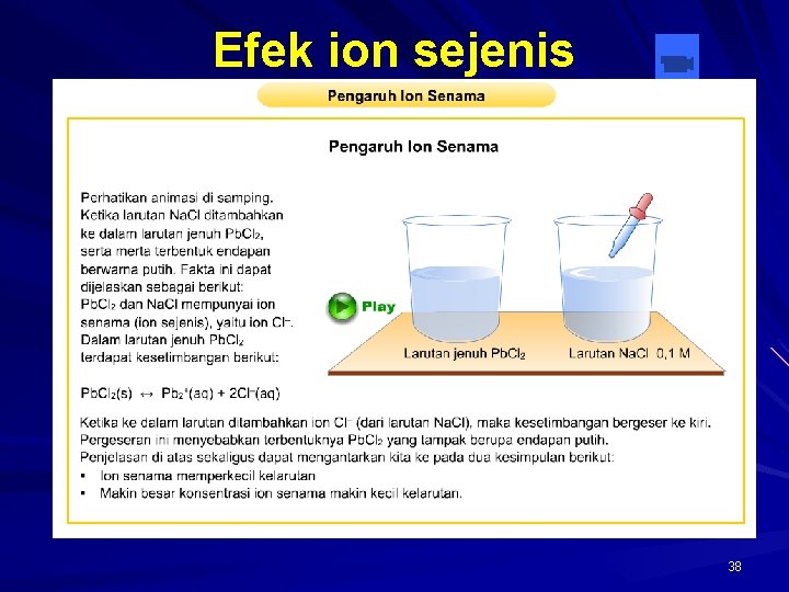 Efek ion sejenis 38 