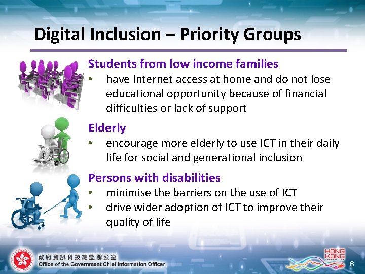 Digital Inclusion – Priority Groups Students from low income families • have Internet access