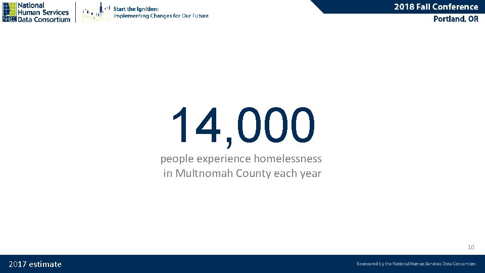 14, 000 people experience homelessness in Multnomah County each year 10 2017 estimate 