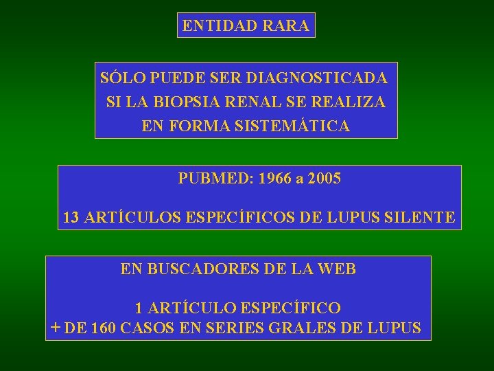 ENTIDAD RARA SÓLO PUEDE SER DIAGNOSTICADA SI LA BIOPSIA RENAL SE REALIZA EN FORMA