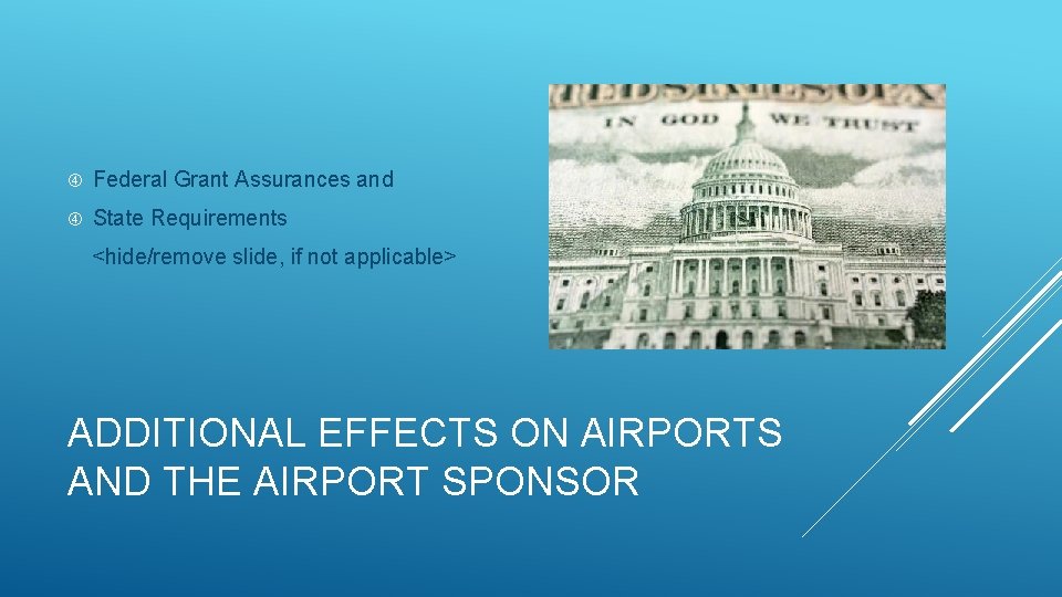  Federal Grant Assurances and State Requirements <hide/remove slide, if not applicable> ADDITIONAL EFFECTS