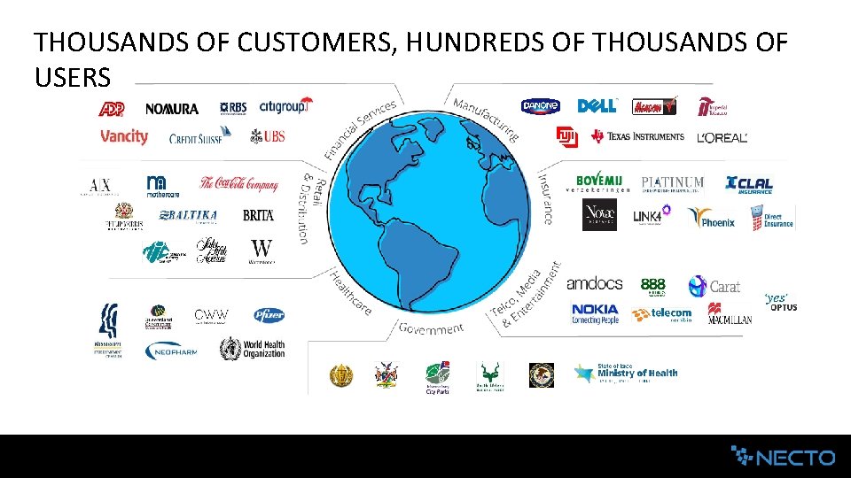THOUSANDS OF CUSTOMERS, HUNDREDS OF THOUSANDS OF USERS 