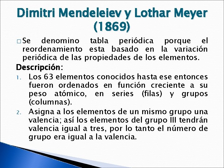 HISTORIA DE LA TABLA PERIDICA Lic Luz M