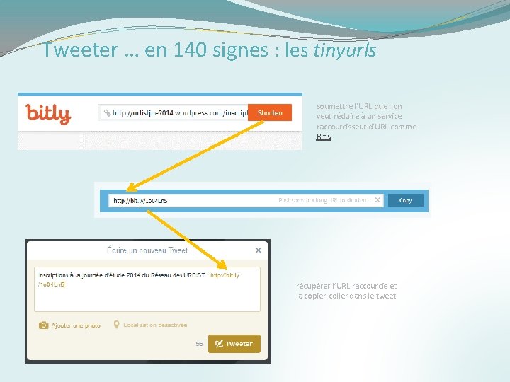 Tweeter … en 140 signes : les tinyurls soumettre l’URL que l’on veut réduire