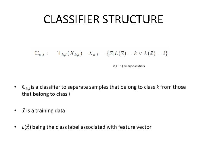 CLASSIFIER STRUCTURE • 