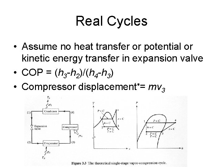 Real Cycles • Assume no heat transfer or potential or kinetic energy transfer in