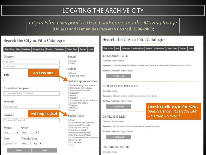 LOCATING THE ARCHIVE CITY City in Film: Liverpool’s Urban Landscape and the Moving Image