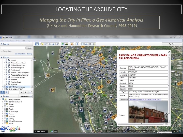 LOCATING THE ARCHIVE CITY Mapping the City in Film: a Geo-Historical Analysis (UK Arts