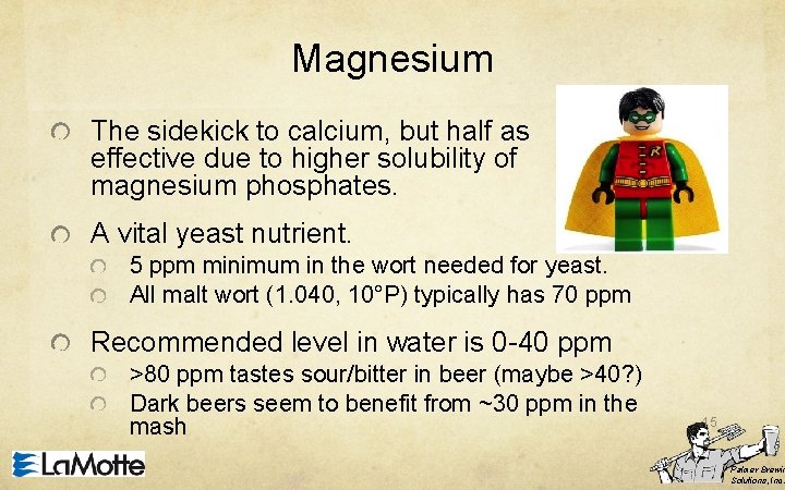 Magnesium The sidekick to calcium, but half as effective due to higher solubility of